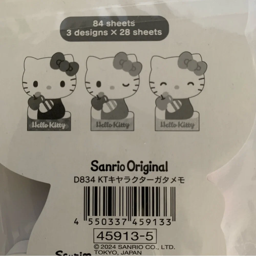 NEW Sanrio Hello Kitty Apple Die-Cut Memo Pad Notepad 84 Sheets Made in Japan